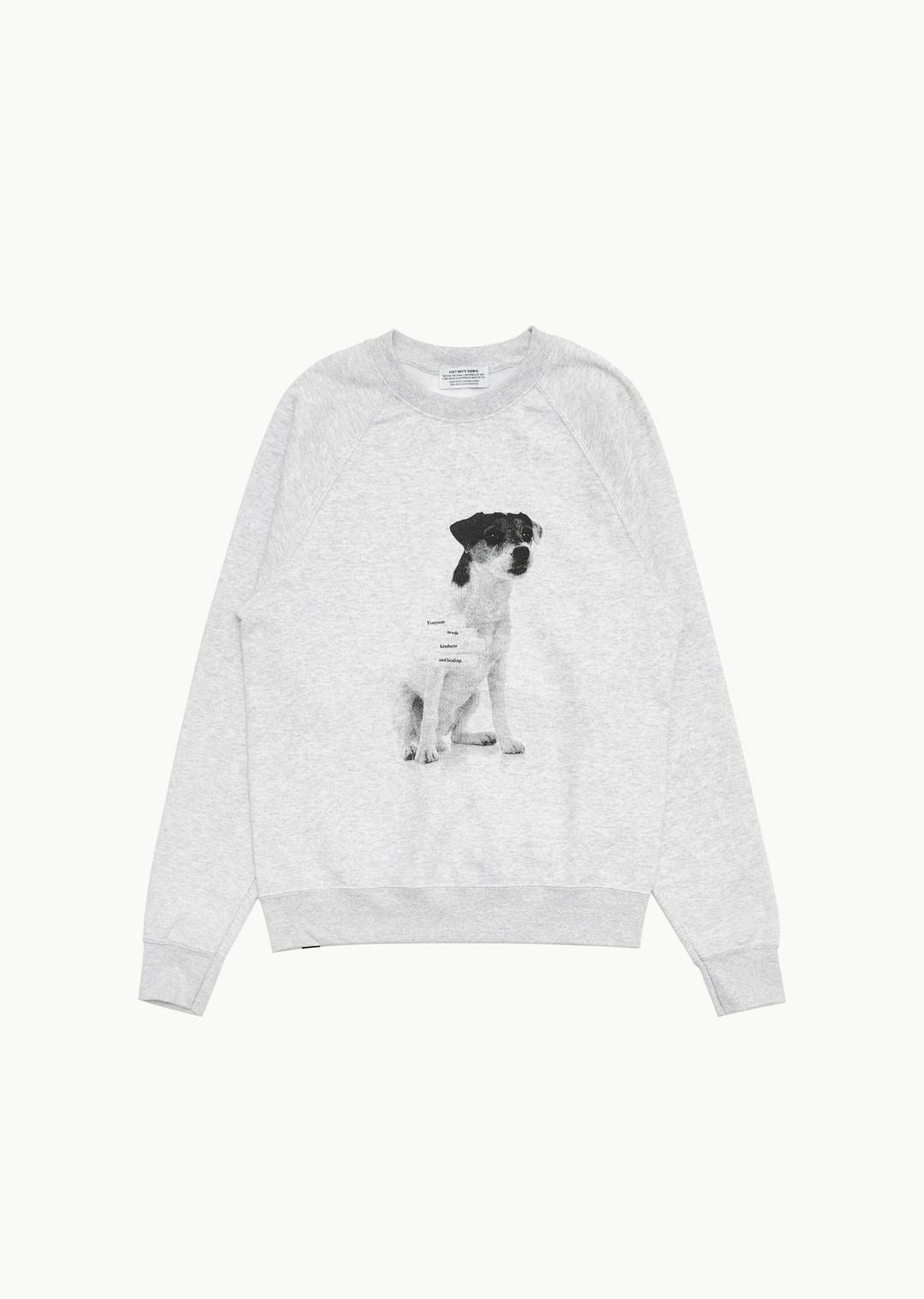 kindness & healing raglan sweat, ash grey