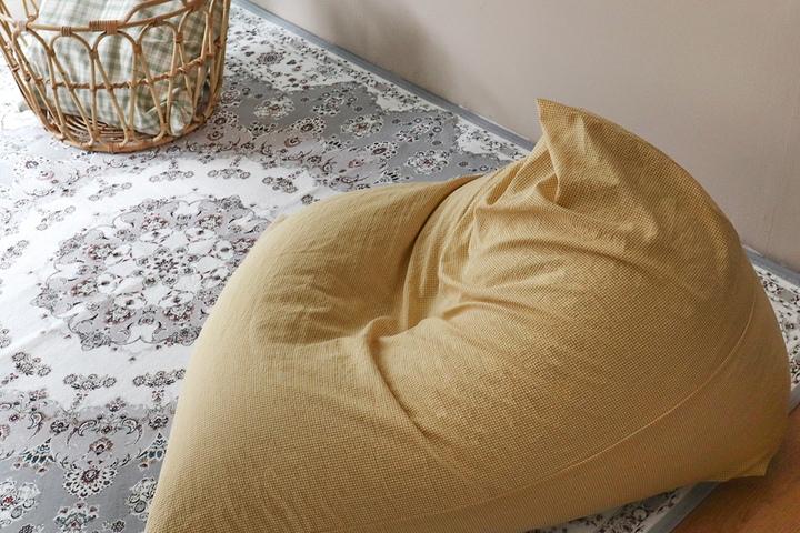 빈티지 체크 1인용 빈백 소파 벌룬쇼파 친환경충전재