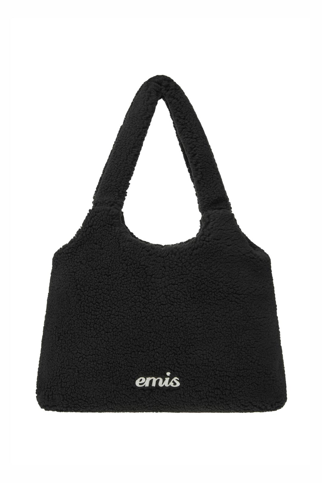 SHEARLING SHOULDER BAG-BLACK