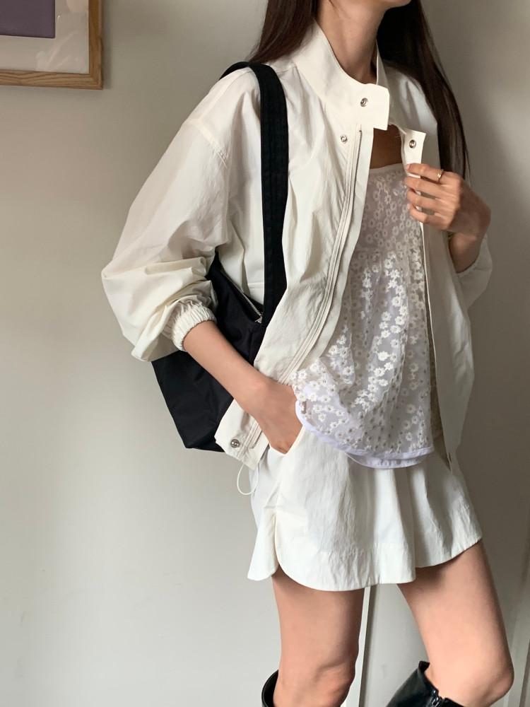 썸띵엘스 윈드점퍼 (3col) 집업 잠바 반바지세트 루즈핏 여름잠바