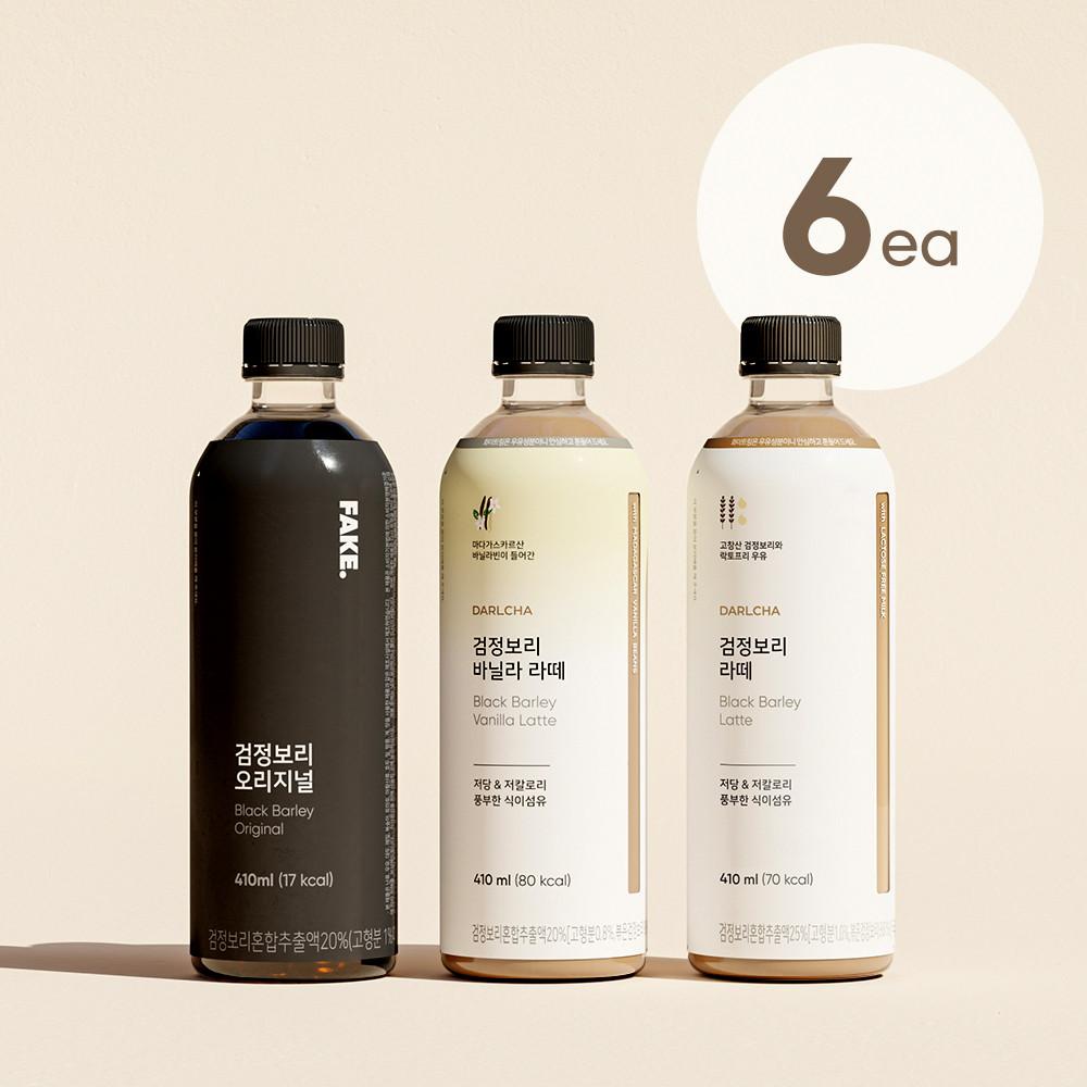 달차 검정보리라떼/바닐라라떼/오리지널 410ml 6개입 - 카페인없는 저칼로리 커피대용음료, 페이크커피