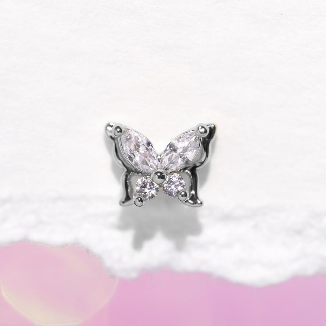 Mariposa Piercing Style Earring - Silver