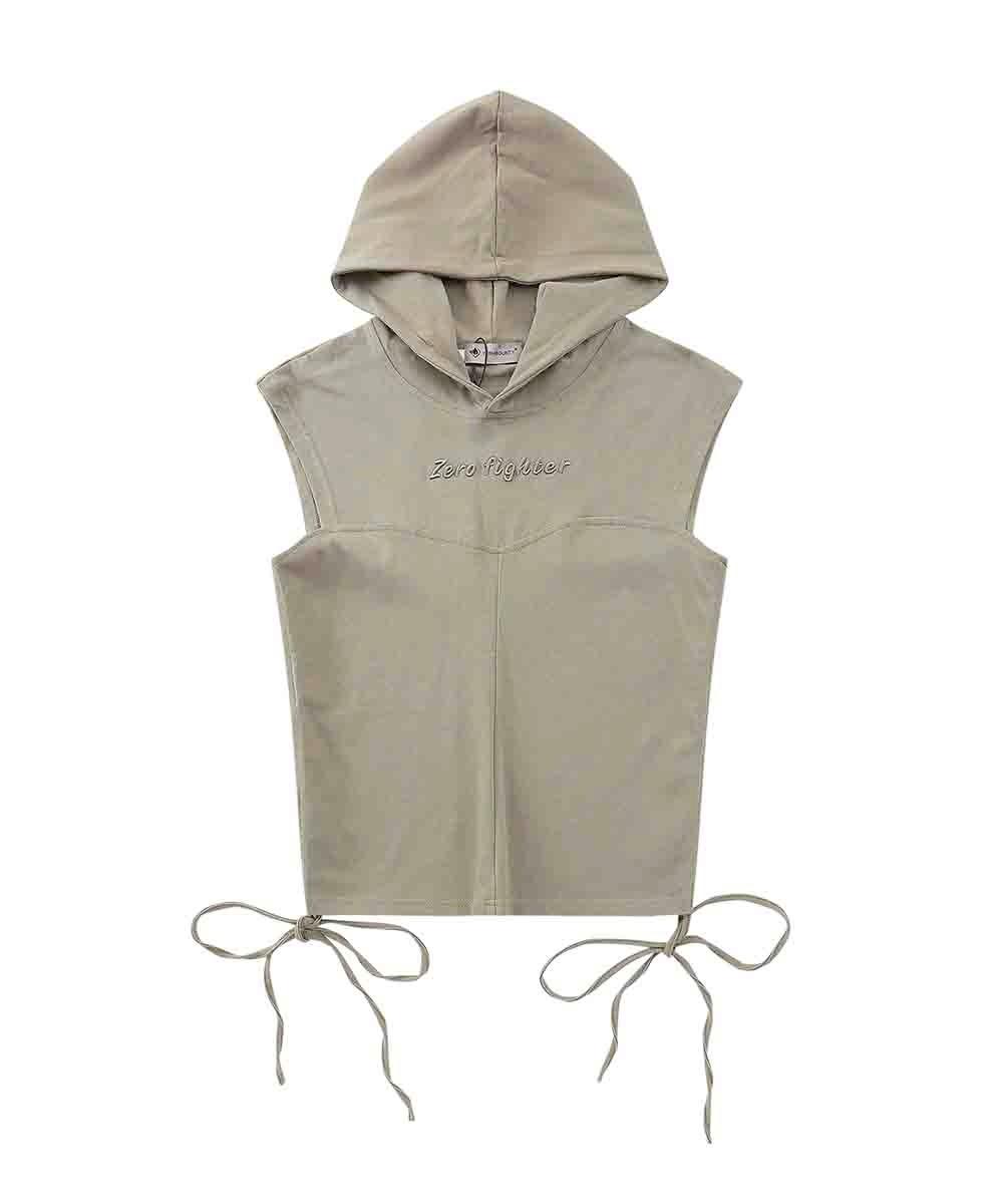 제로 스트랩 후드 조끼