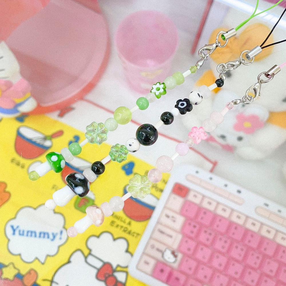 (수디어리) 버섯 네잎클로버 비즈키링