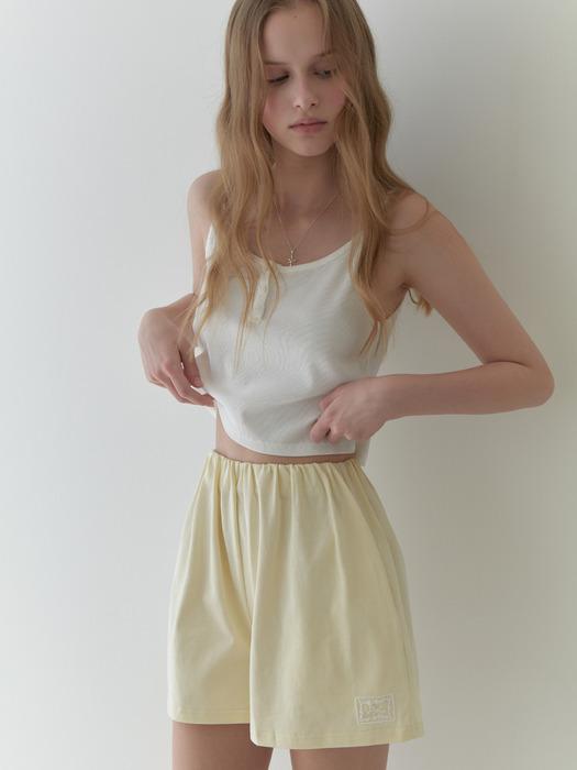 Foam banding shorts (lemon cream)