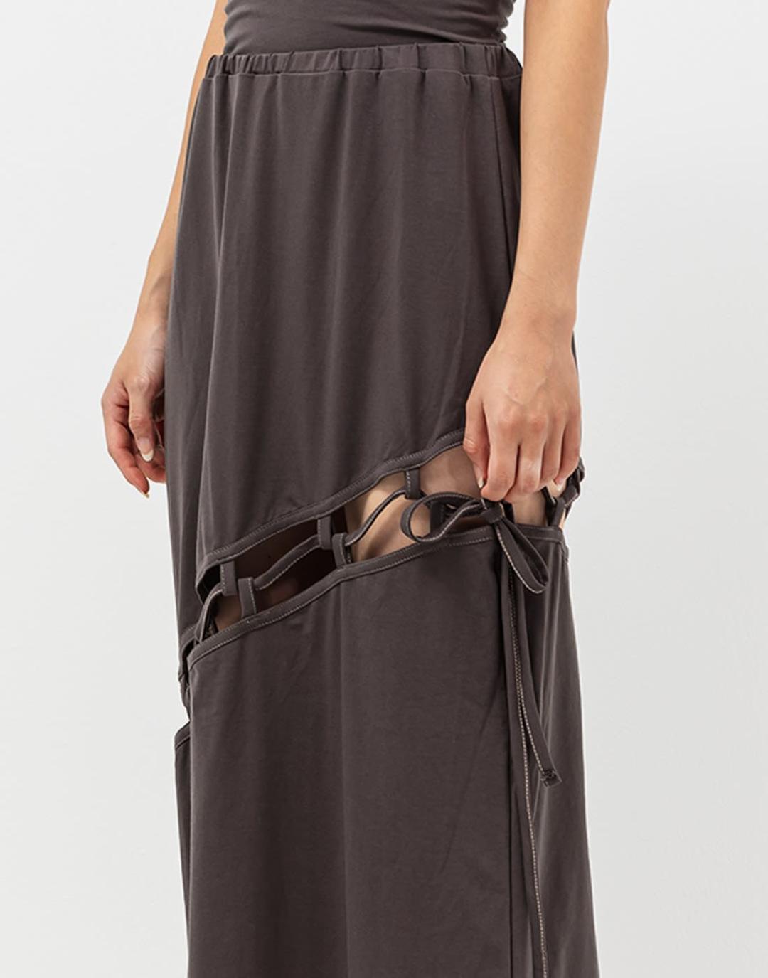 Connect Long Skirt (Charcoal)