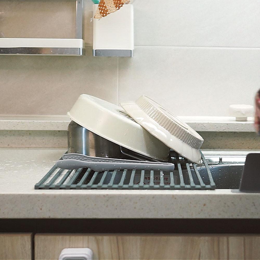 키친구 실리콘 싱크롤 드라잉매트