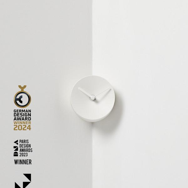 모서리 시계 [화이트]