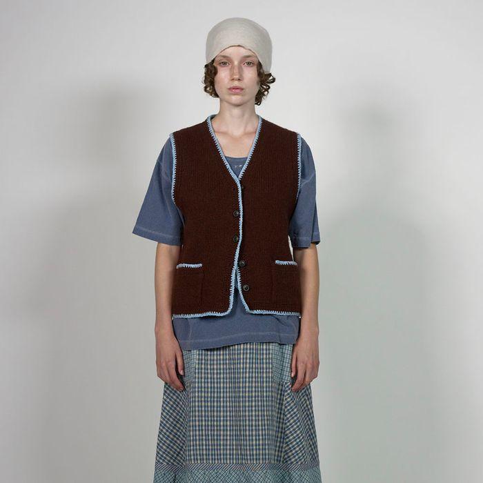 Via Granny knit vest (Burgundy)
