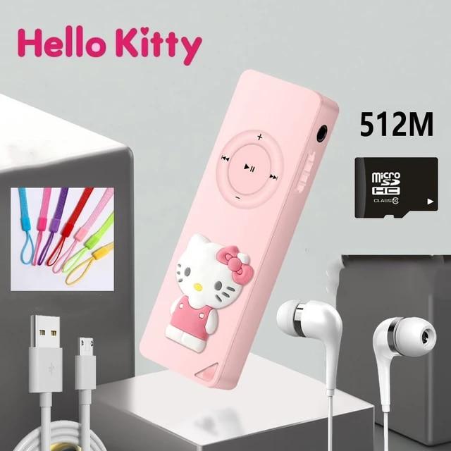 헬로 키티 미니 Mp3 카와이 휴대용 MP3 플레이어, 귀여운 음악 플레이어, 스포츠 워크맨 전자 책 플레이어, 청력 달리기 운동 MP3
