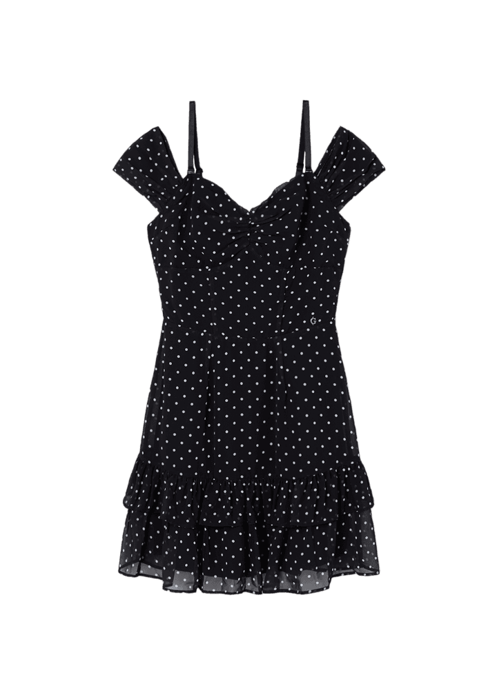 여성 도프 오프숄더 원피스_BLACK - 게스코리아