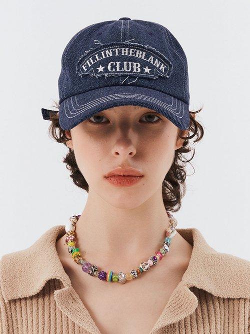 Club Applique Denim Cap (blue)