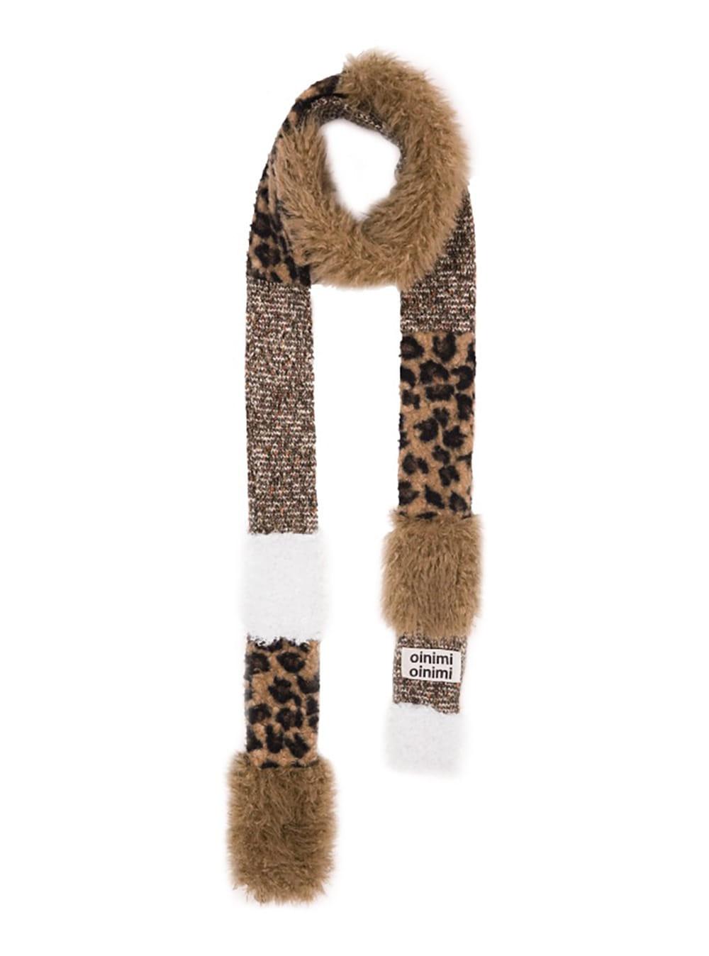 Leopard Knit Hair Muffler