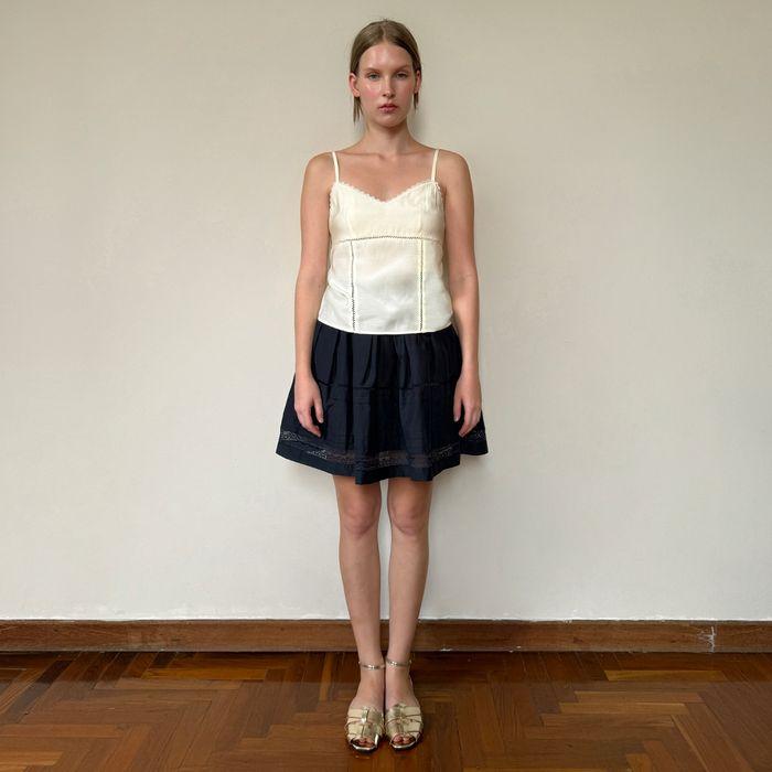 Lace Flared Skirt (Navy)