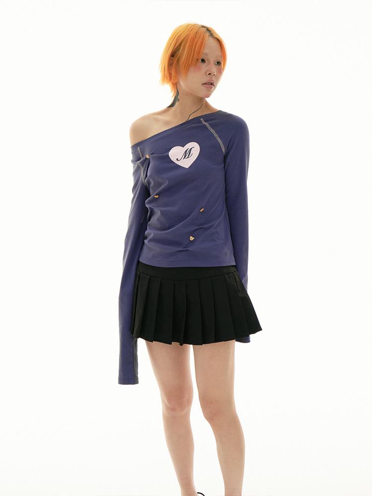 MOlacing Love Print Button Long Sleeve