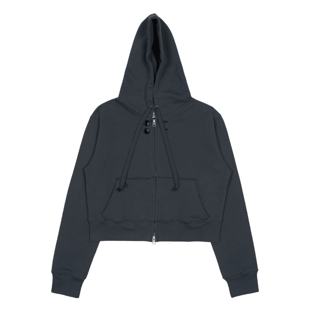 TCM vintage button hooded zip-up (blue)