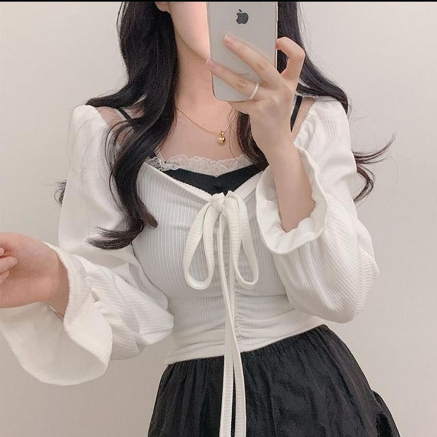 2천원내고가능 러브유 리본 퍼프 셔링티