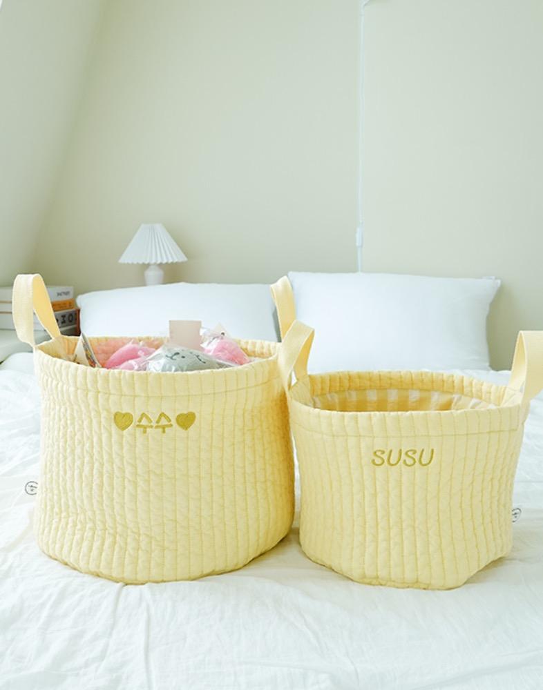 옐로우 체크 토이바스켓