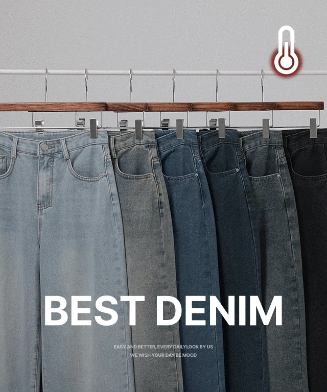 [기모ver/숏,일반,롱]누즈 와이드 데님 팬츠 - 5size