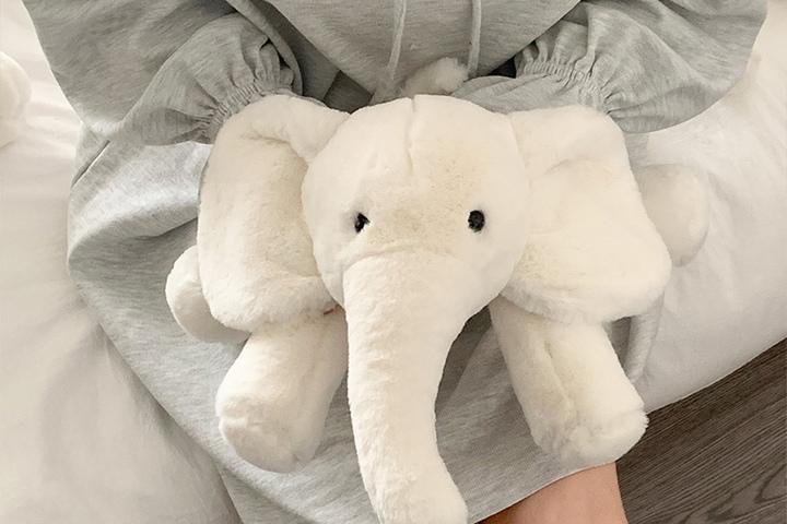 악몽 퇴치 꿀잠 코끼리 인형 애착 행운 솜 동물 2colors