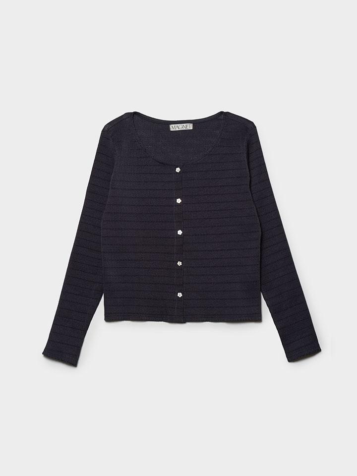 [2nd] Summer Pleats Cardigan (Charcoal)