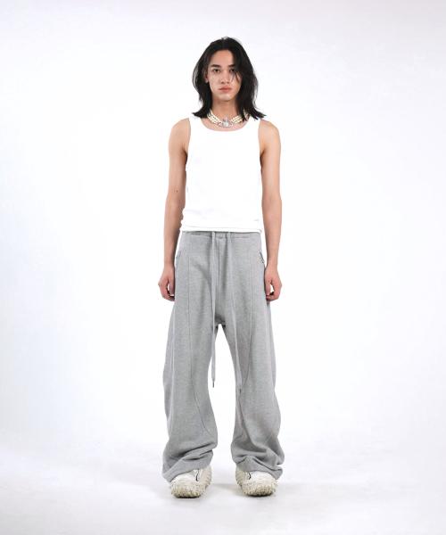 벌룬 와이드 스웻 팬츠 그레이