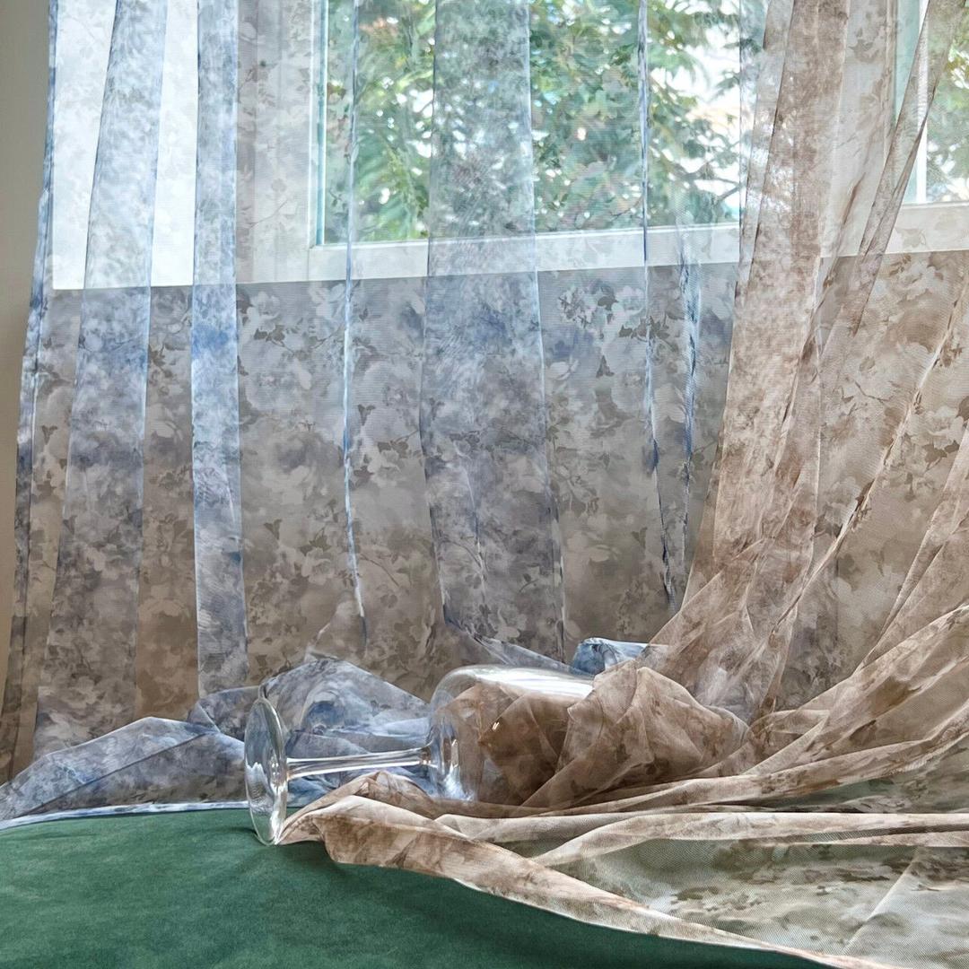 수 플라워 망사 커튼