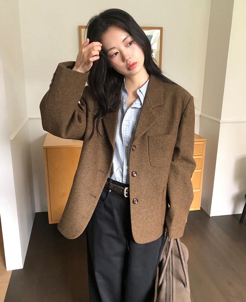 메이비베이비 Downtown Jacket (카멜브라운)
