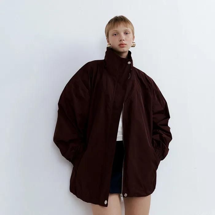 [7th] High-neck Wind Jacket_Burgundy