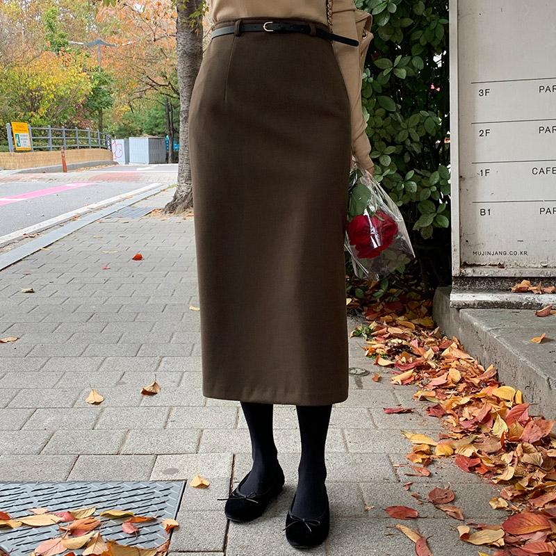 아뜨랑스 (벨트세트♥/2기장/클래식템)🚚부분당일발송 5000장 돌파✨  스탠 벨트 세트 H라인 롱스커트 겨울하객룩 연말룩 스커트 sk6603