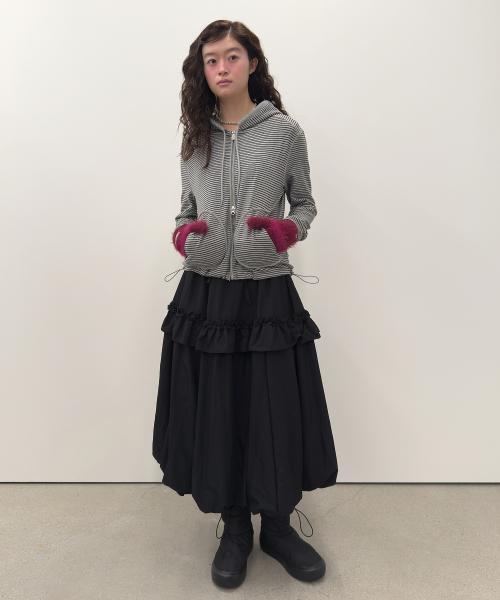 Layered Volume Skirt [Black]
