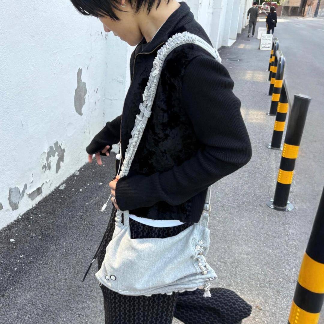 hoodie remade frill bag