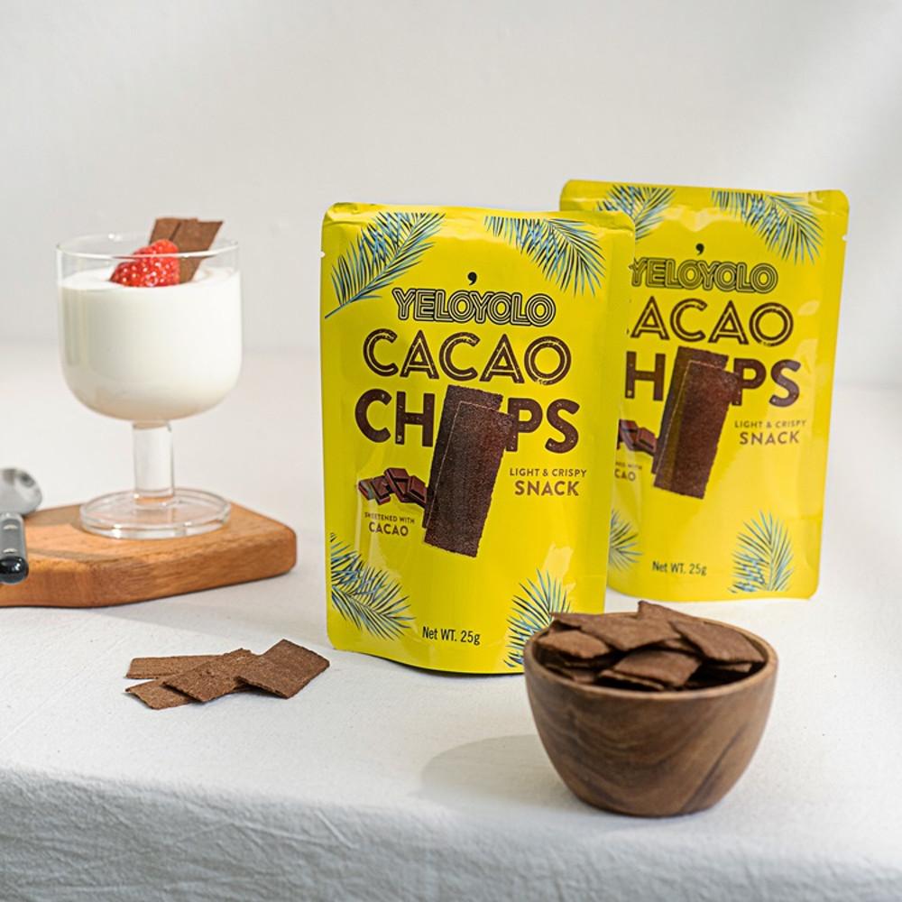 저칼로리 올영 간식 카카오칩 저당간식 옐로욜로 카카오칩스 25g 4봉