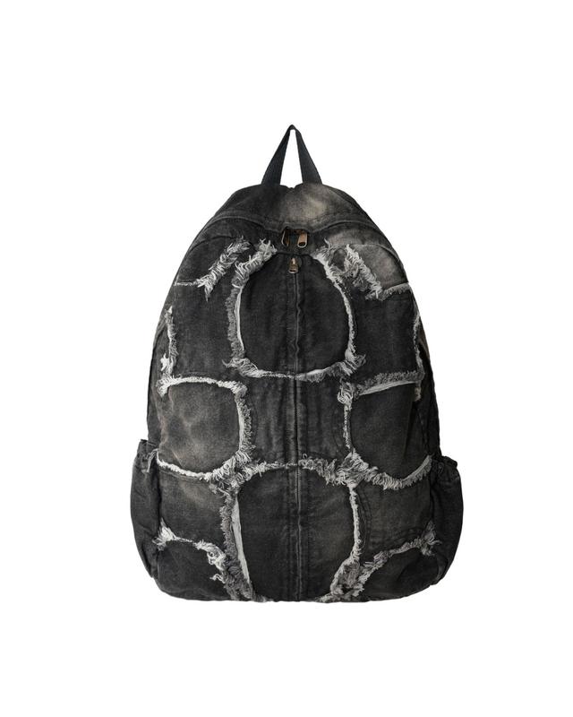 Washed Denim Turtle Backpack (Black)