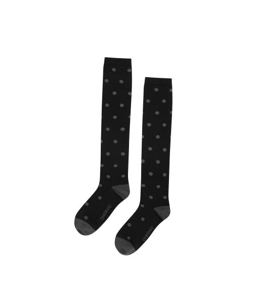 DOT KNEE SOCKS, BLACK
