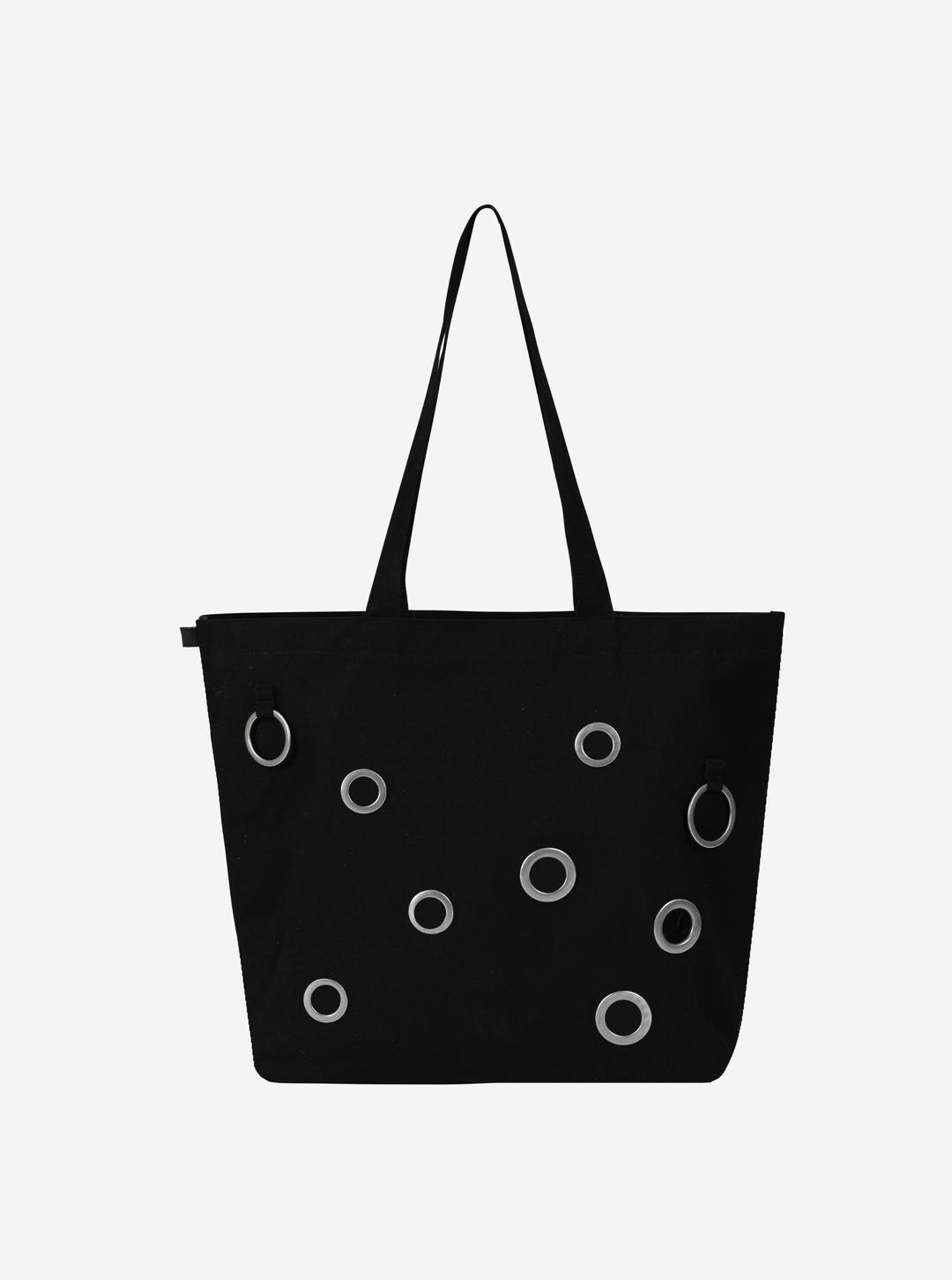 LUNE EYELET TOTE BAG BLACK