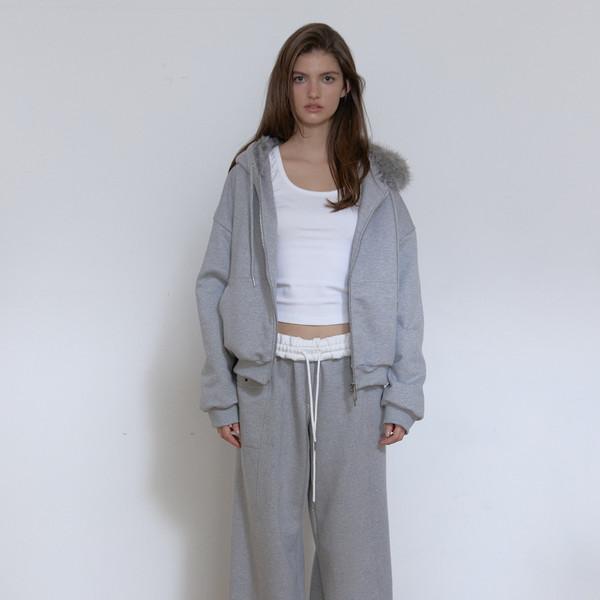 FLEECE COLOR FLIP SWEATPANTS (MELANGE GREY)