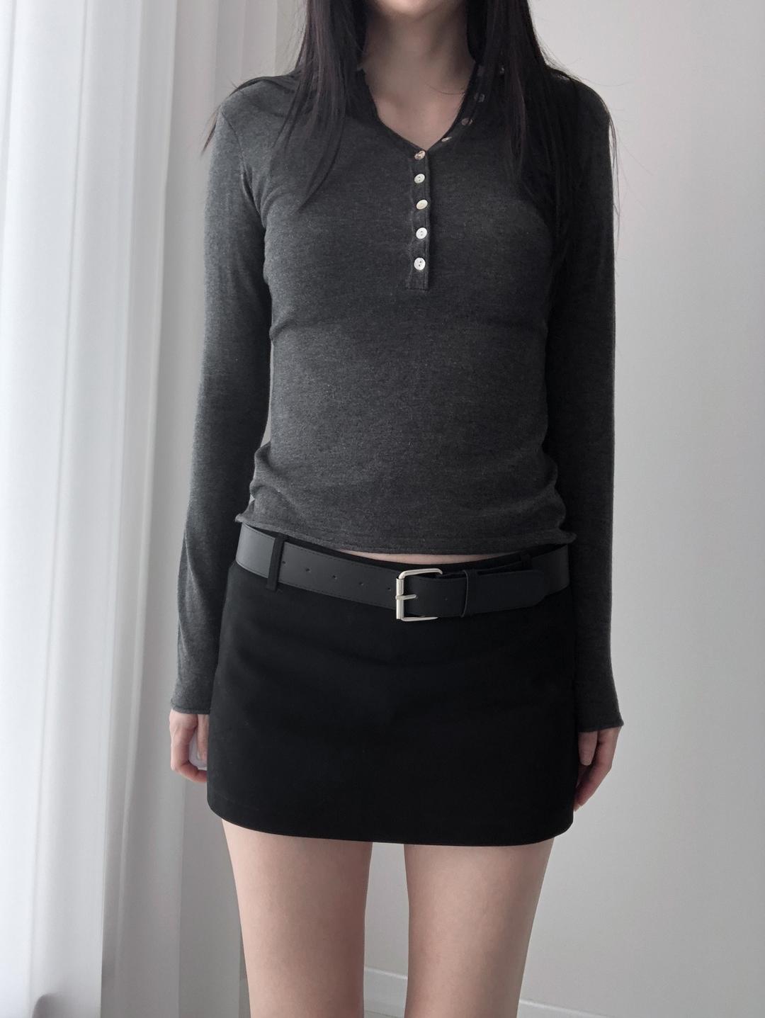 고와 pearl button knit (3c)