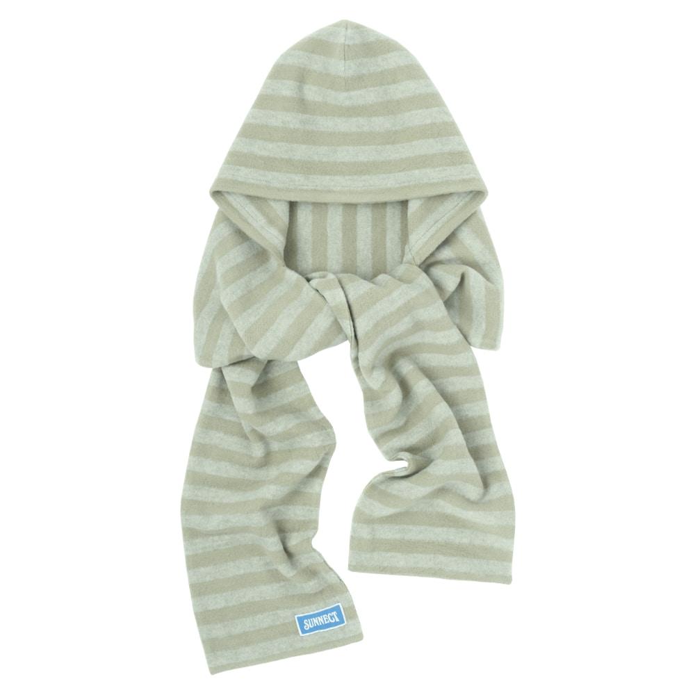 Stripe Hooded Scarf - Sage