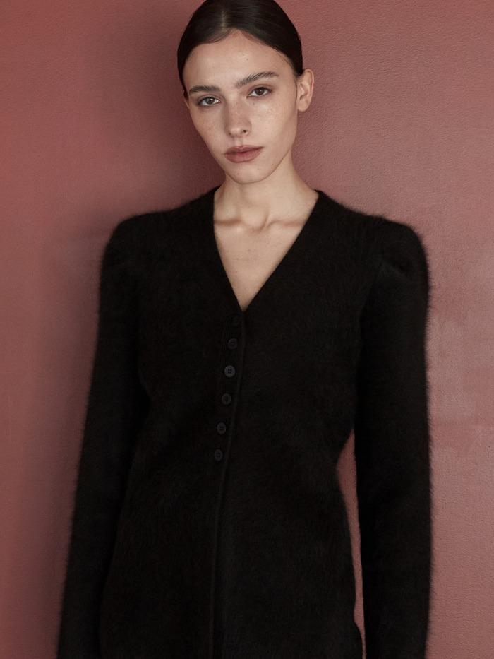 울 라쿤 롱 벌룬 가디건 딥브라운 OU1261