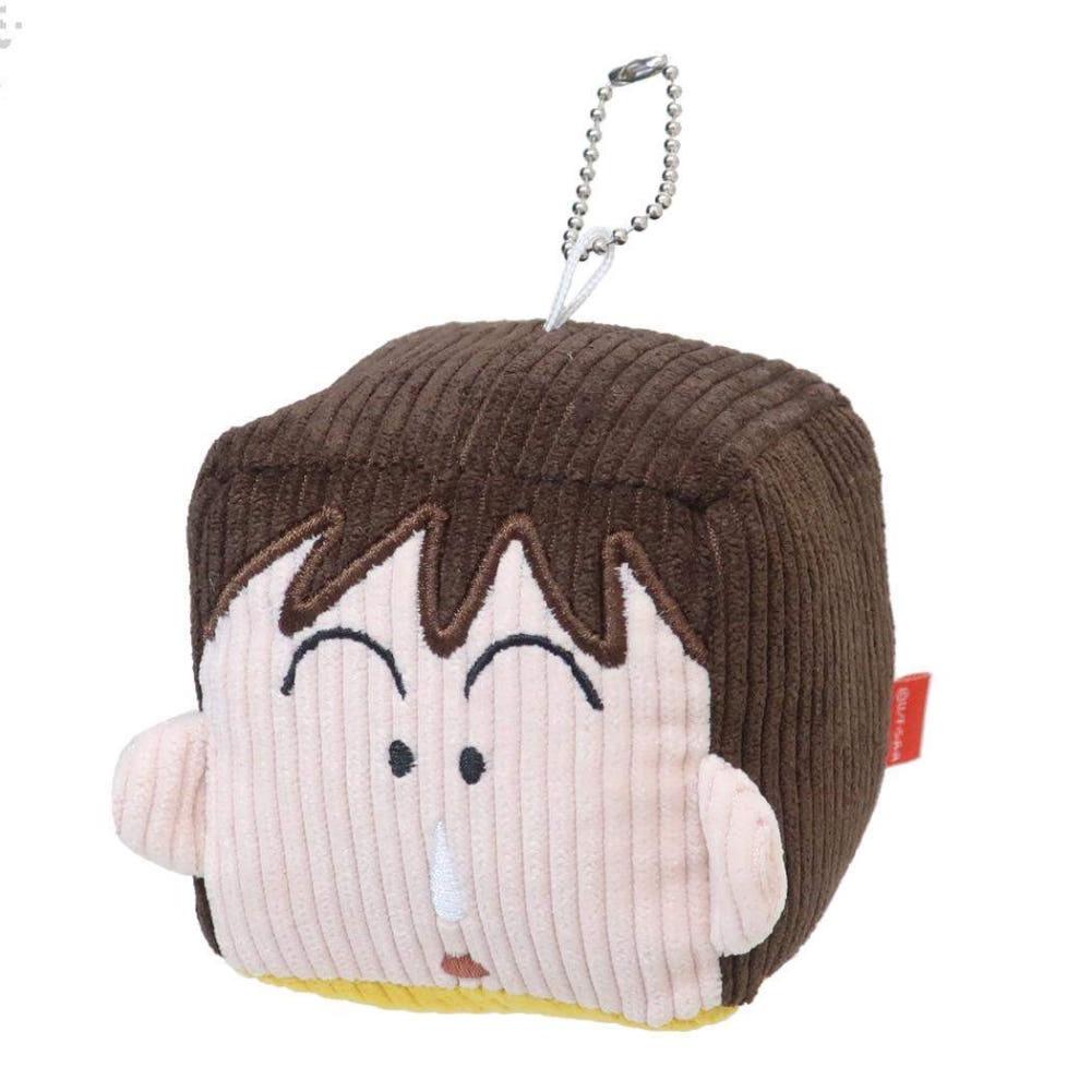 짱구는 못말려 맹구 얼굴 페이스 인형 코듀로이 사각 열쇠고리 키홀더 키링