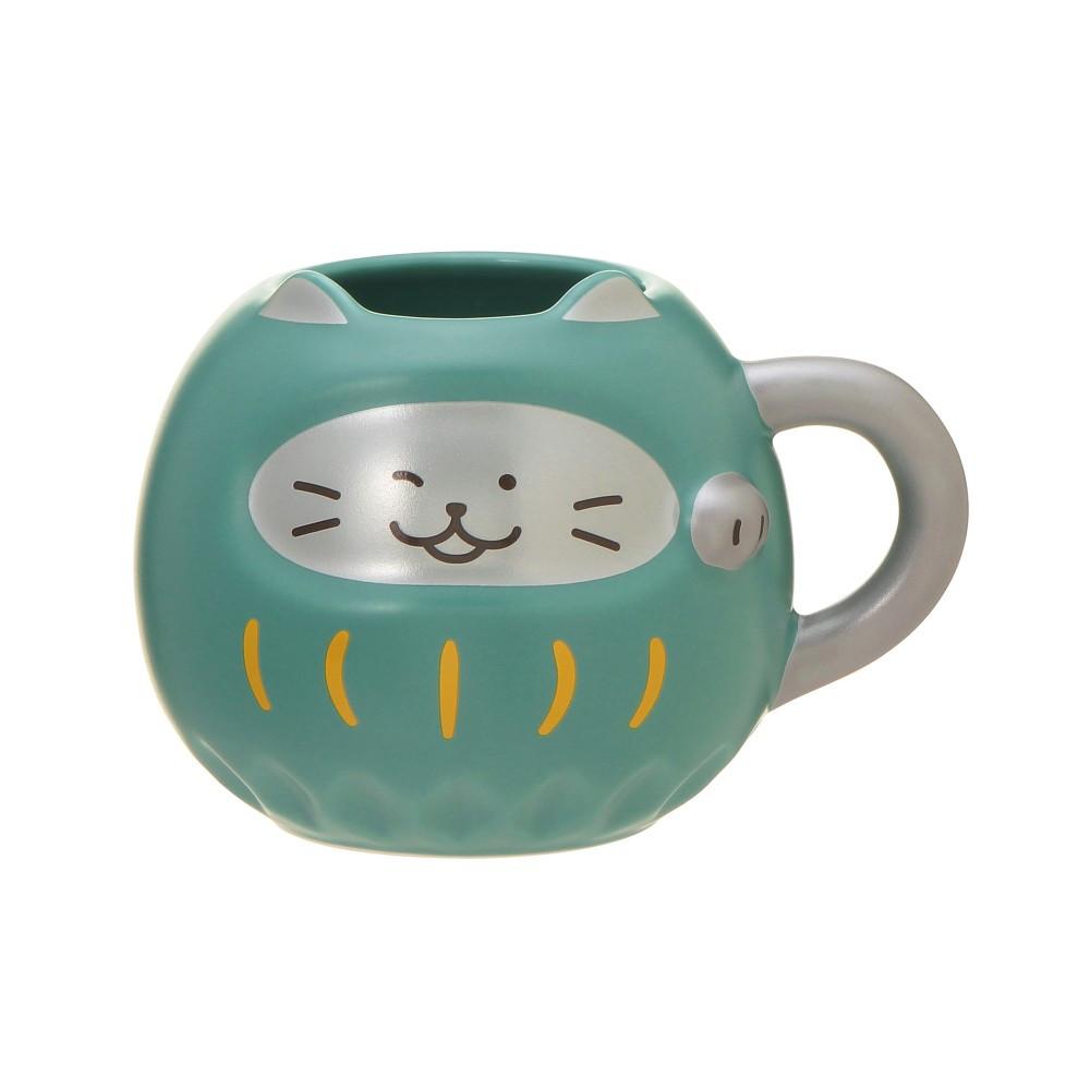 일본 스타벅스 머그컵 마네키네코 다루마 그린 296ml