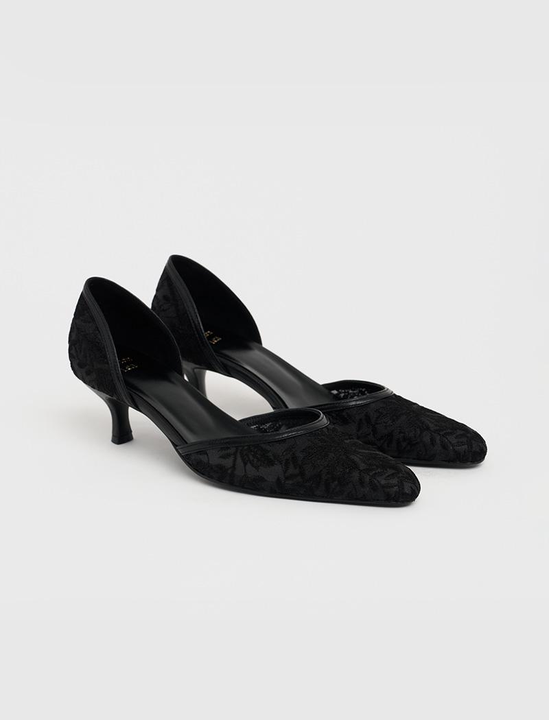 [PIETON X LEA] LOVERE lace pumps_veil black