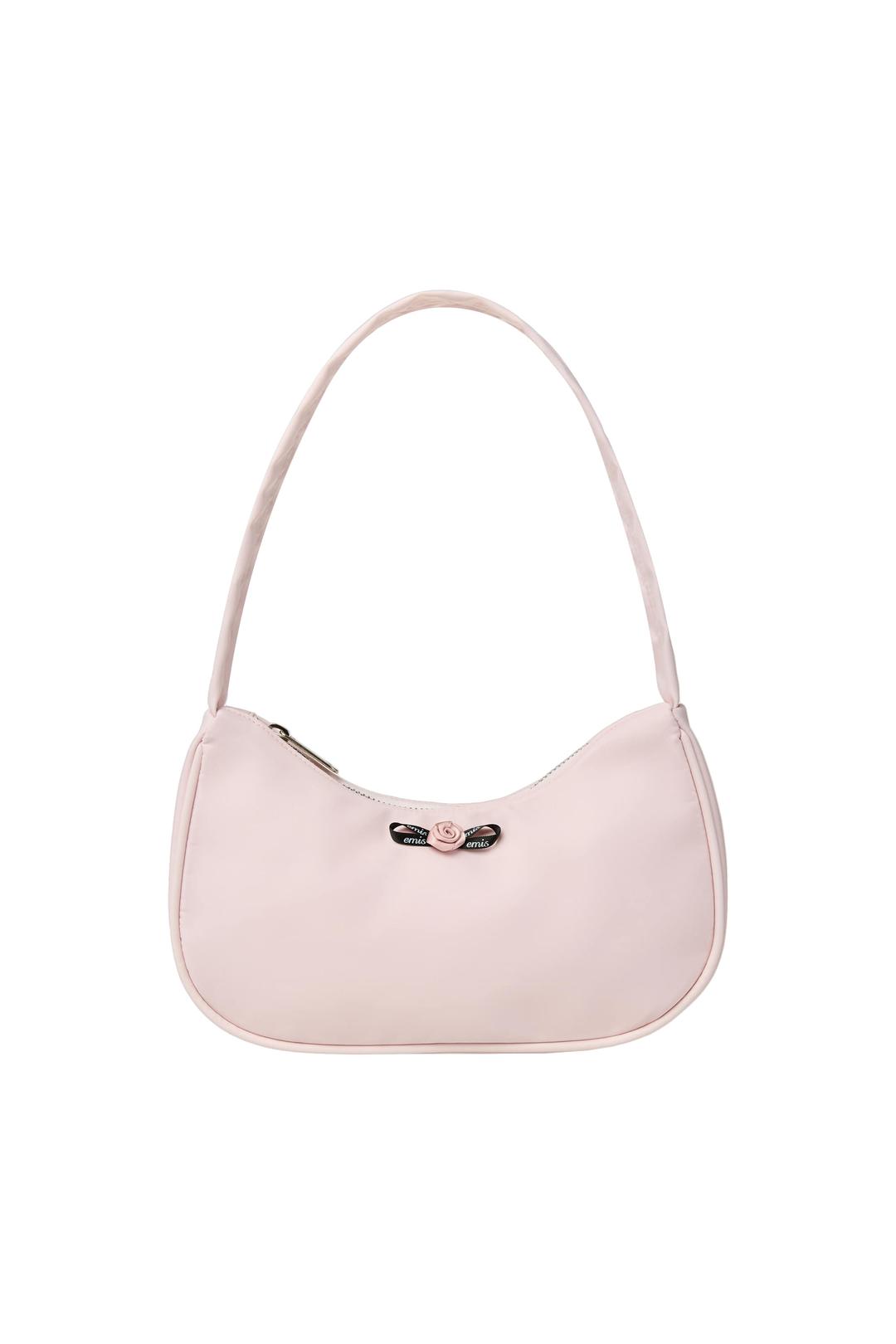 MINI CORSAGE APPLIQUE HOBO BAG-PINK
