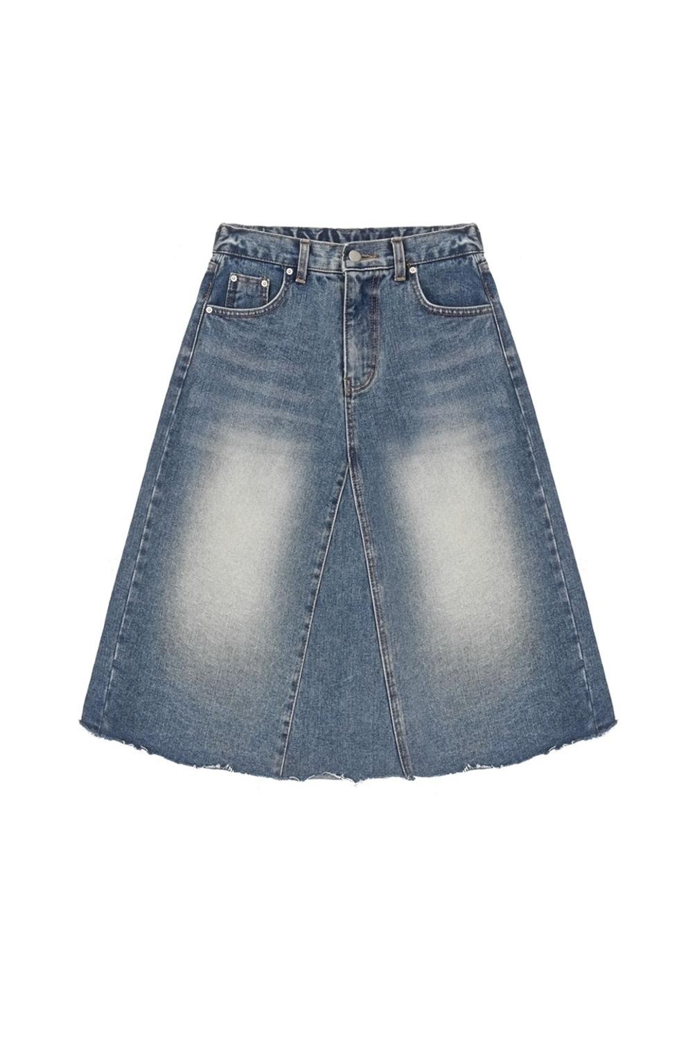 cutting midi skirt(뒷밴딩)