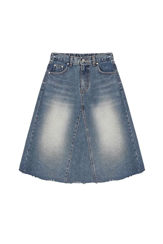cutting midi skirt(뒷밴딩)
