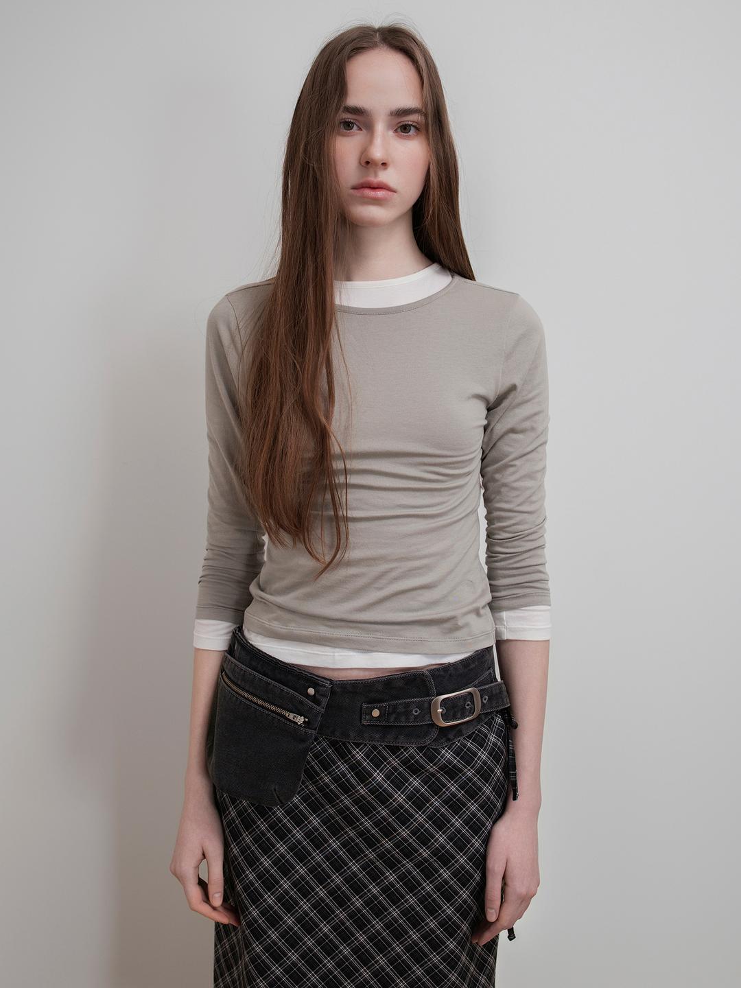 MODAL HALF SLEEVE T-SHIRT - ASH OLIVE