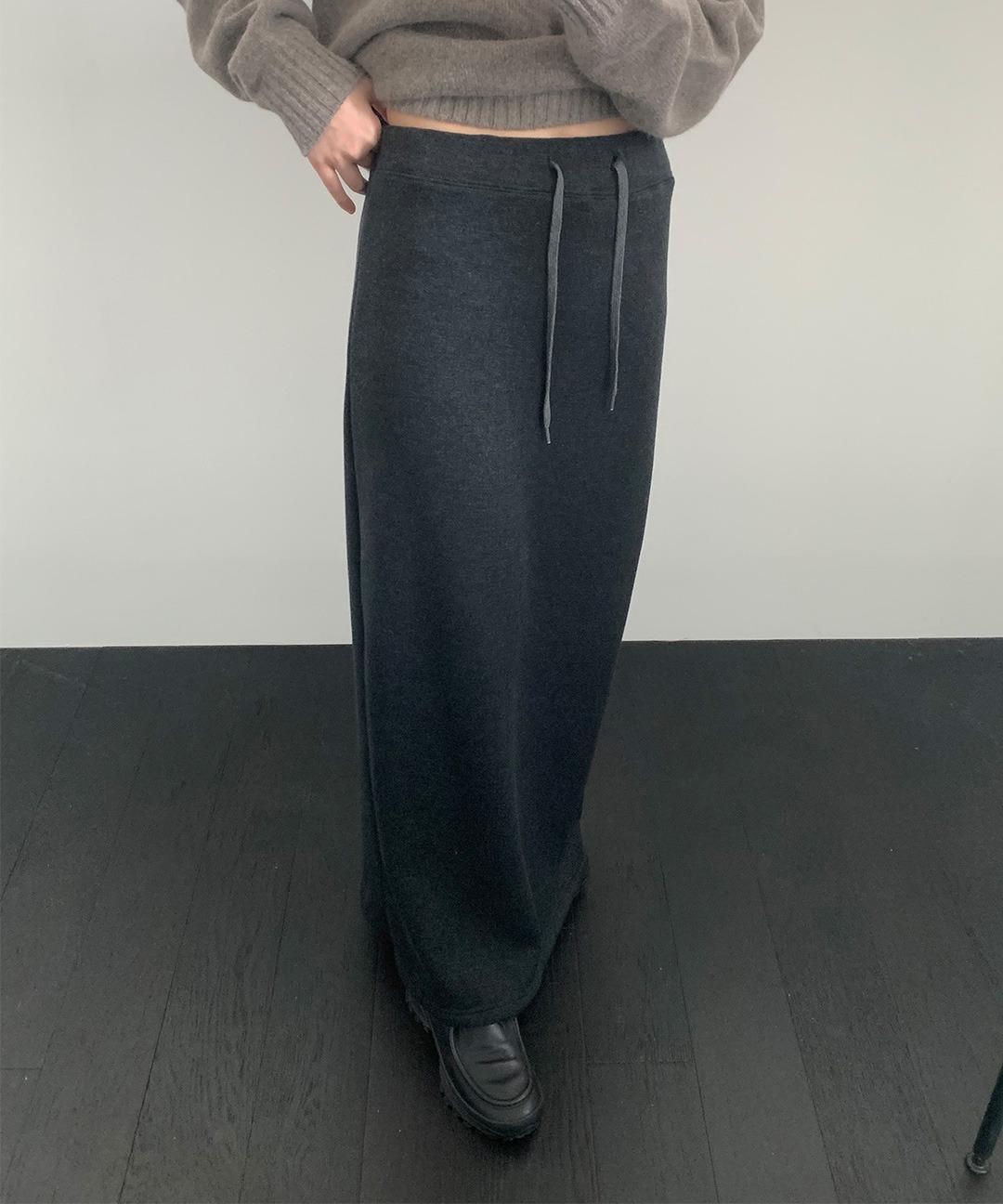 샵아워 (NEW 컬러/밍크기모) 비긴 H라인 밴딩 롱 SK