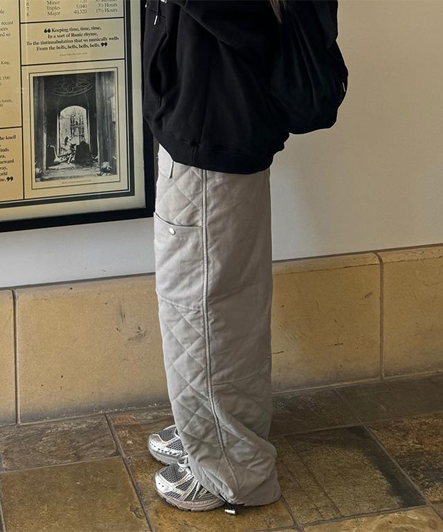 블루비 패딩 더블니 카펜터 카고 와이드 조거 팬츠 (2col) 조거팬츠 패딩바지 카고팬츠 솜바지