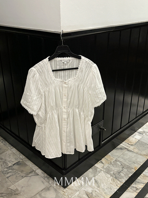 MMMM #7차예약오픈레이스 엘리자벳 스퀘어 블라우스[size:1,2]